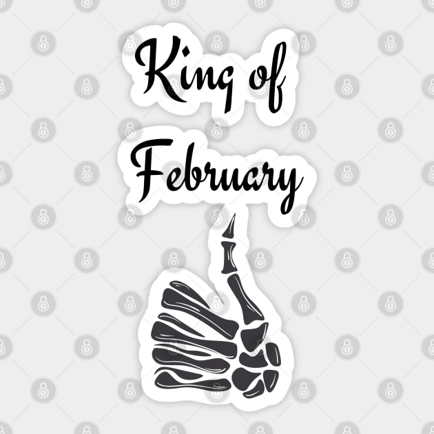 King of February Sticker by Doddle Art